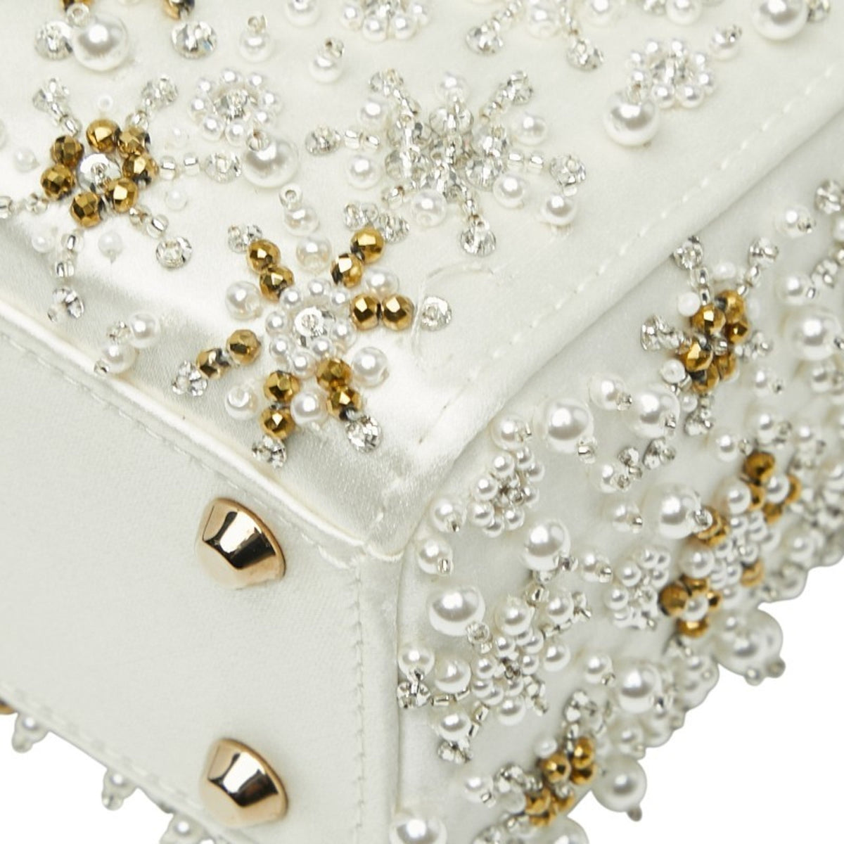 Christian Dior Lady Dior White Silk Handbag Shoulder Bag Rovelle Bags