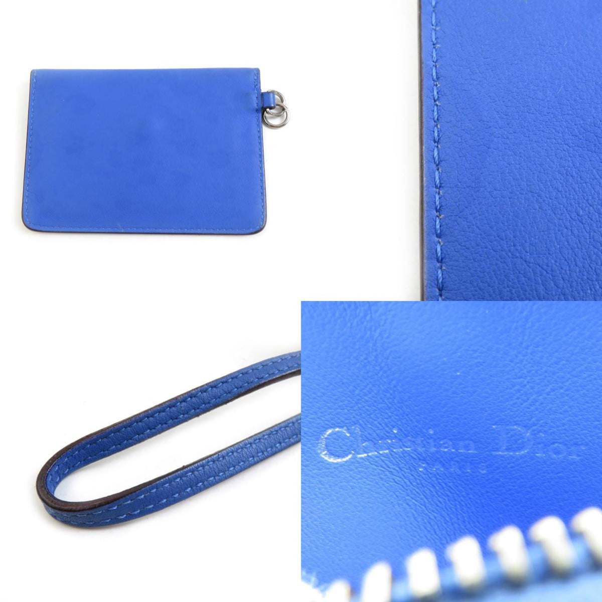 Christian Dior Blue Purple Leather Pouch Rovelle Bags