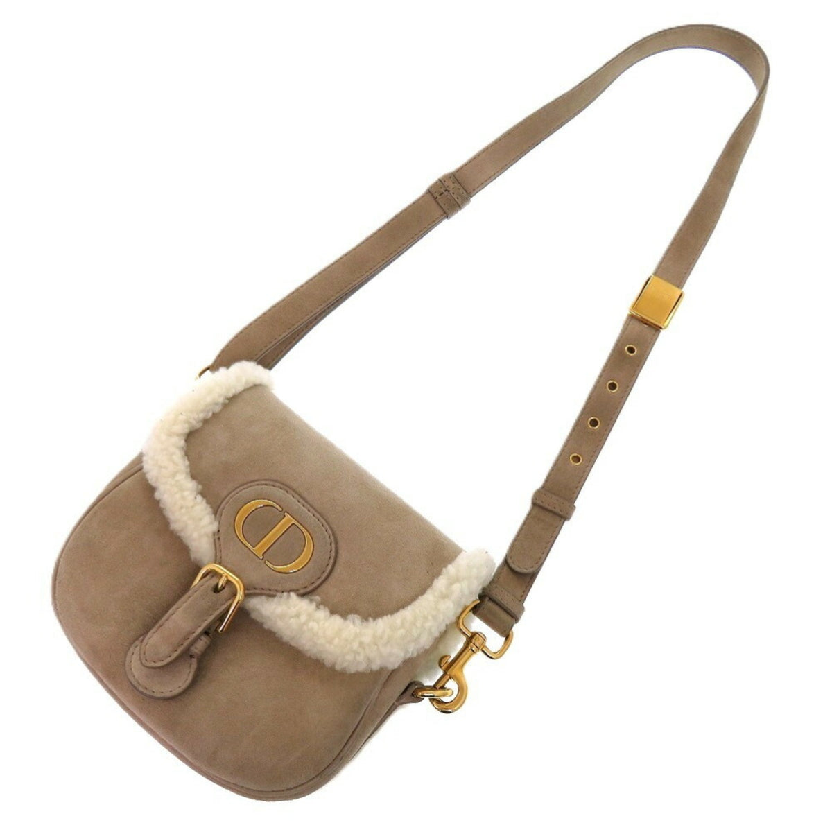 Christian Dior Beige Suede Leather Shoulder Bag Rovelle Bags