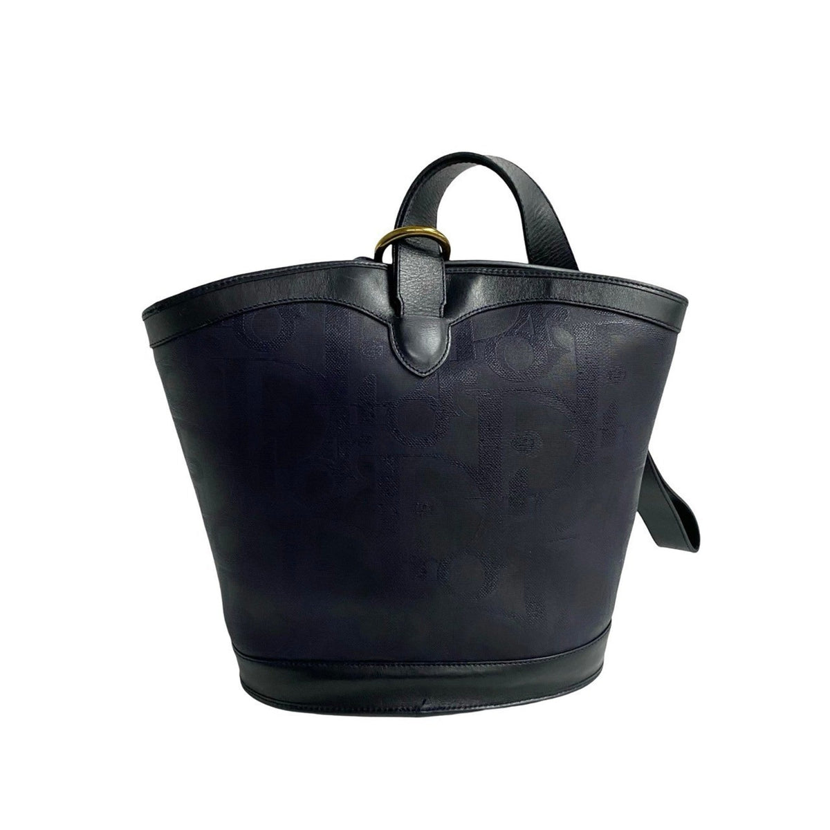 Christian Dior Navy Leather Pvc Shoulder Bag Tote Bag Rovelle Bags