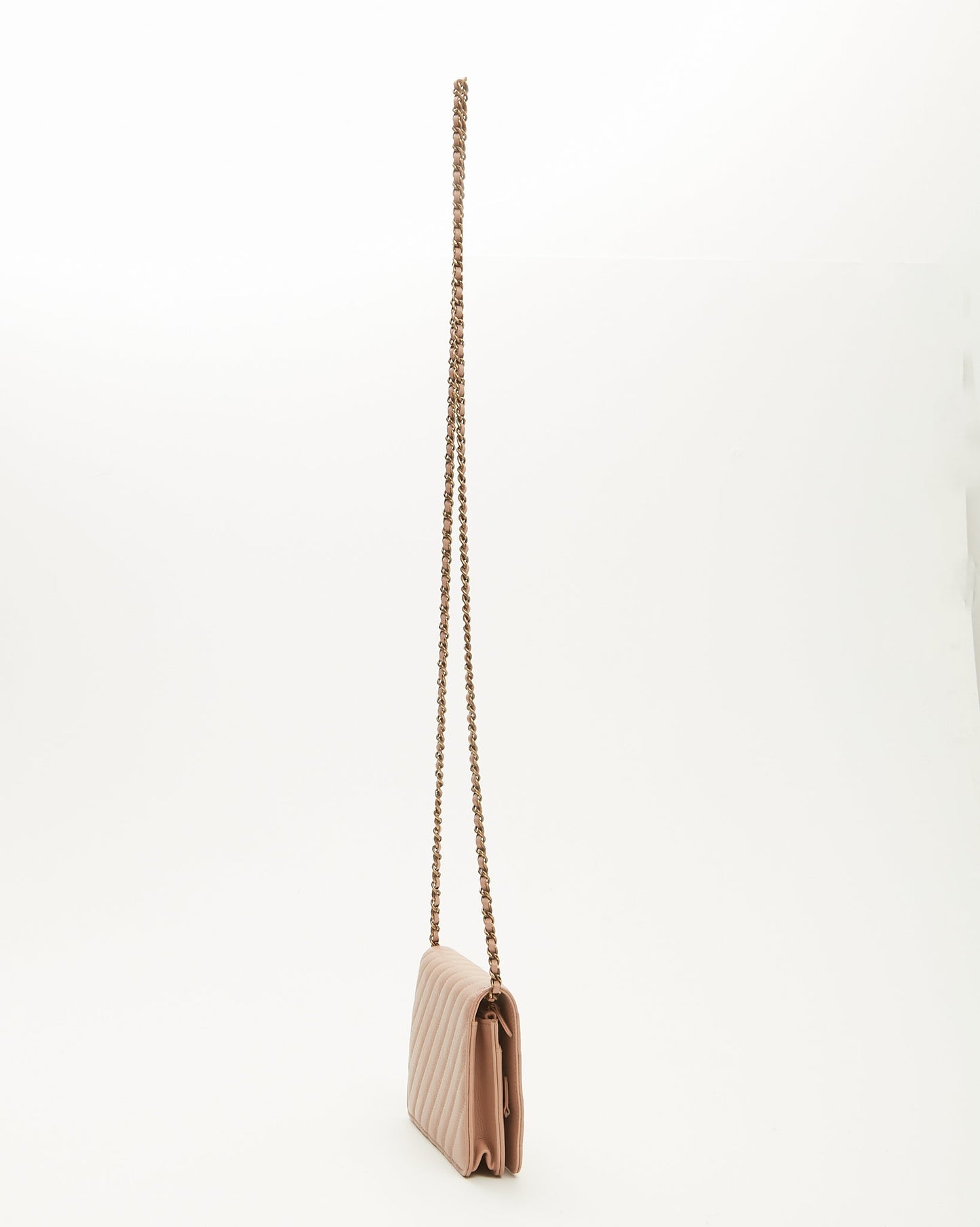 Chanel Blush Leather CC Wallet on Chain Rovelle Bags