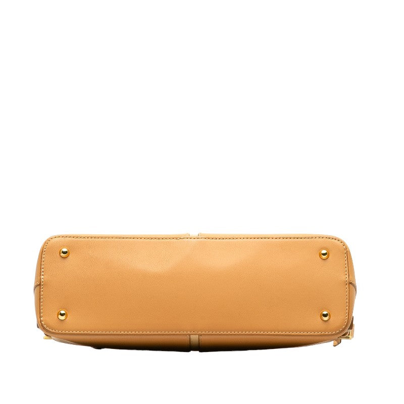 Burberry Logo Embossed Leather Shoulder Bag
