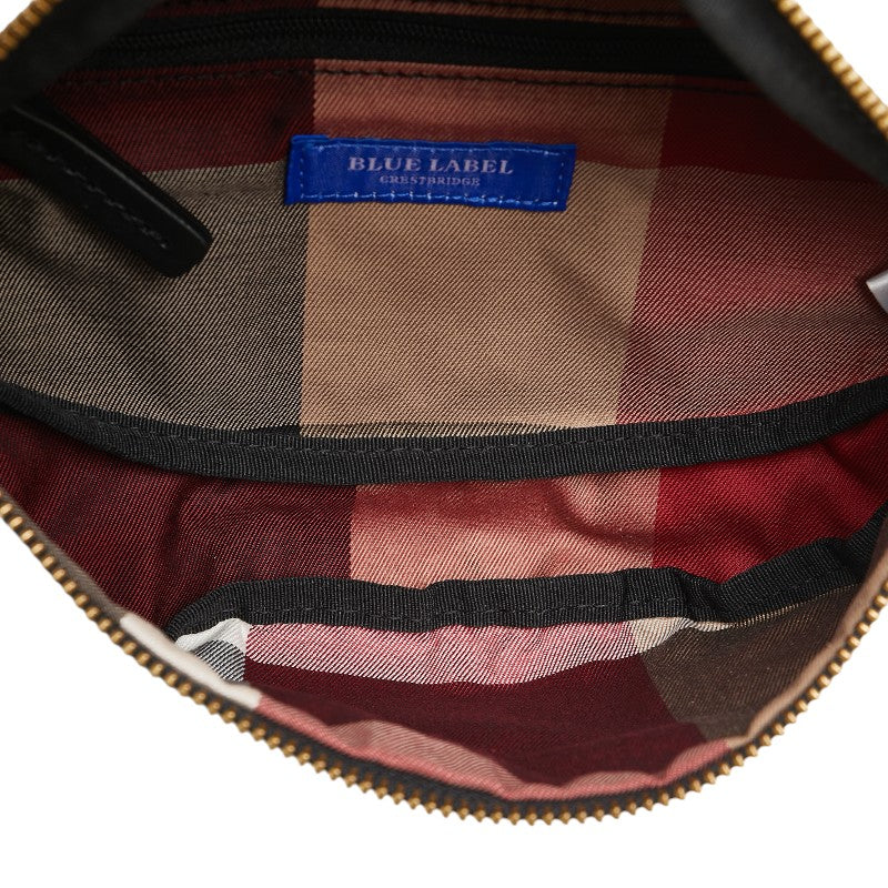 Burberry Label Waist Nylon Blue Handbag