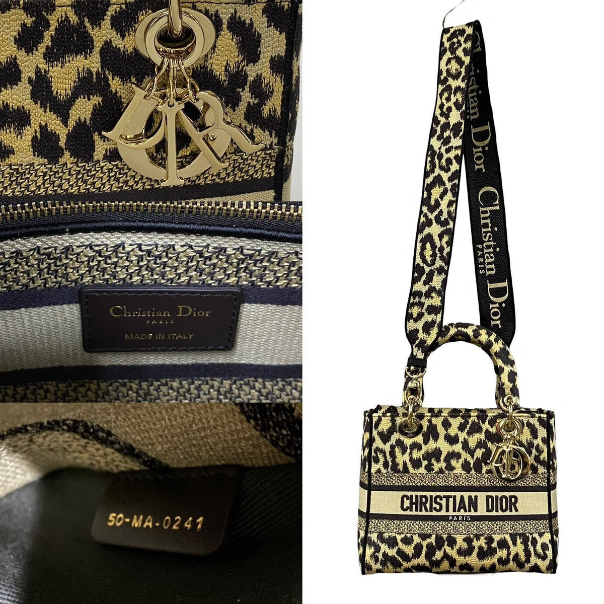 Dior Shoulder Bag canvas beige LADY D-LITE Medium Rovelle Bags