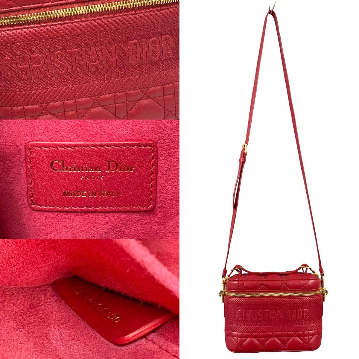 Dior Shoulder Bag leather Red Dior Travel Small Rovelle Bags