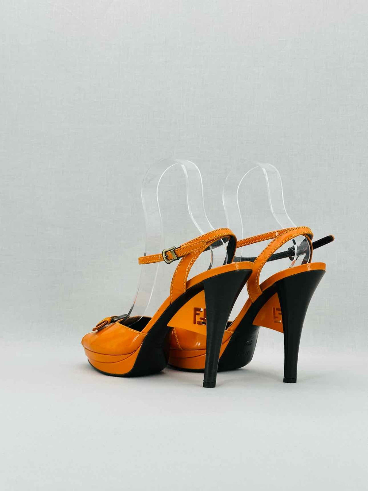 FENDI Ankle Strap Orange Size EU 40 Heeled Sandals Rovelle Bags