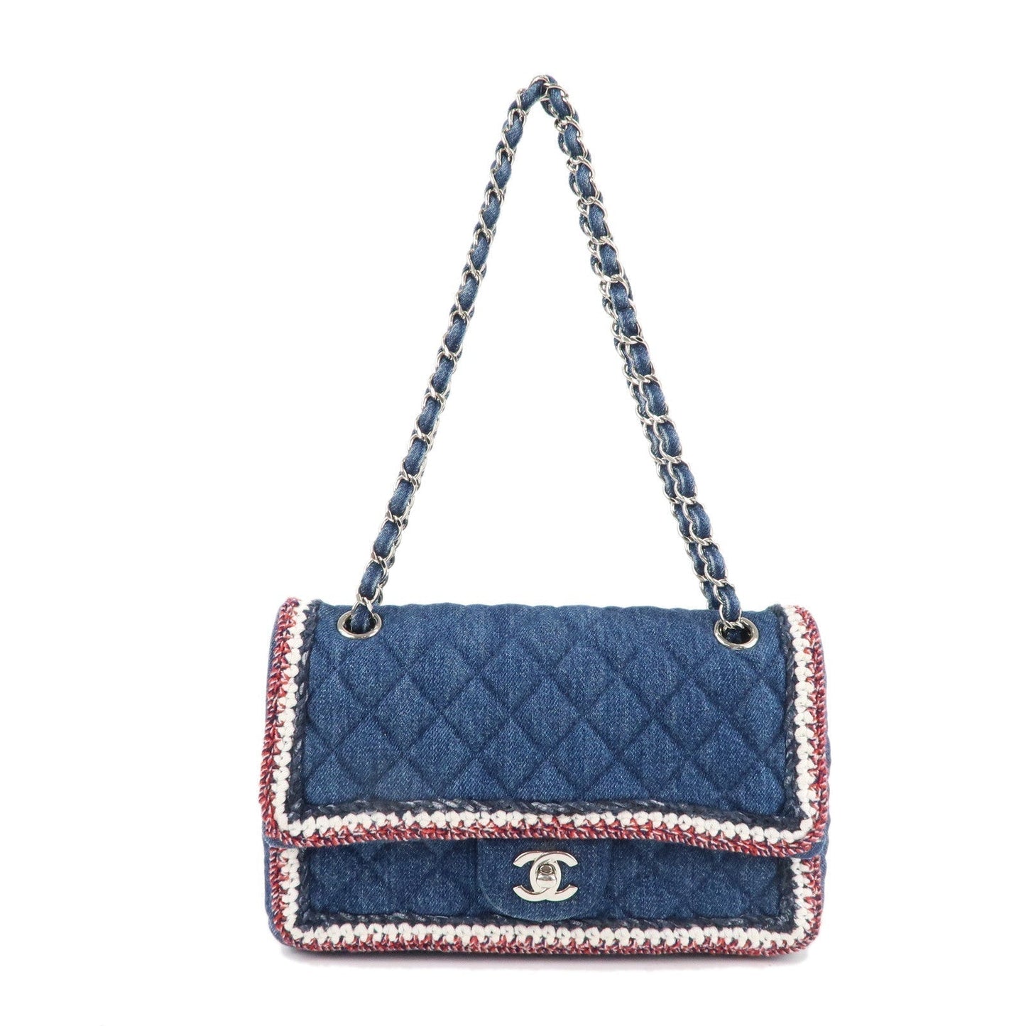 CHANEL Matelasse Leather Chain Shoulder Bag Blue A57698 Rovelle Bags
