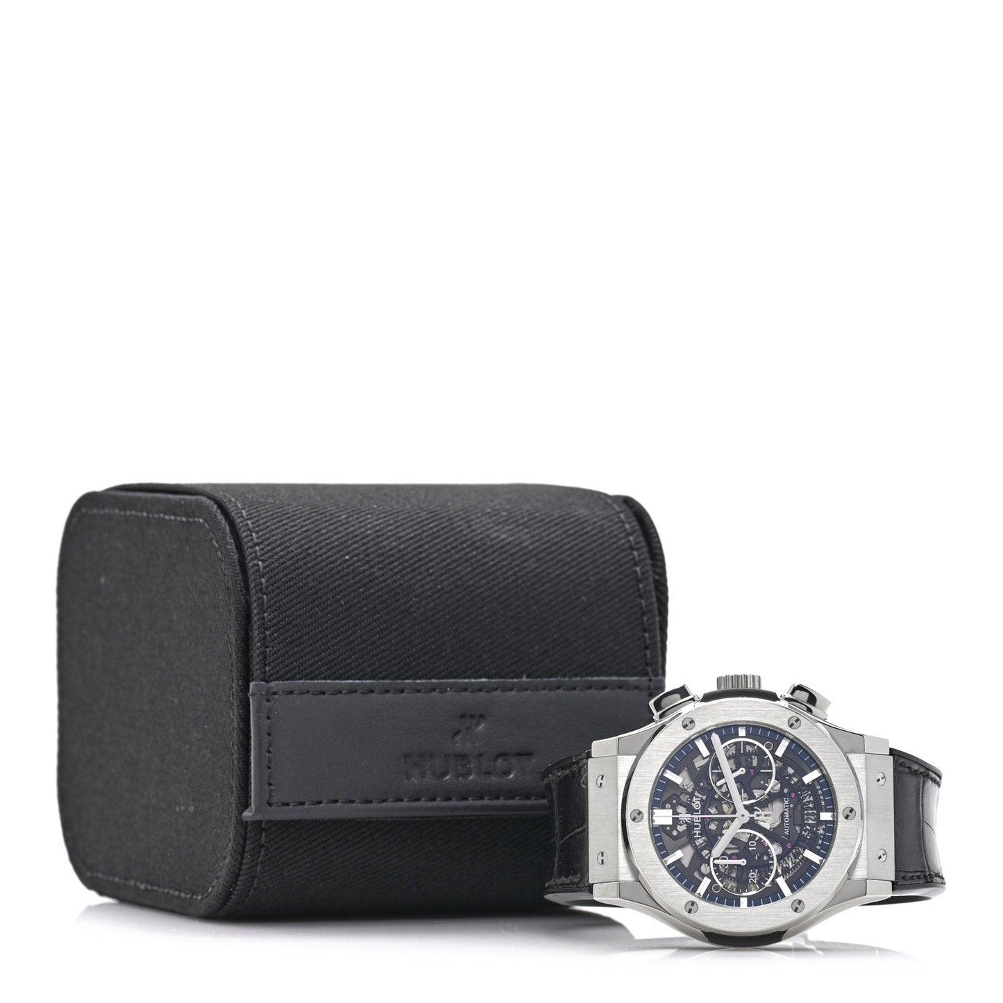Titanium Alligator 45mm Classic Fusion Aerofusion Chronograph Automatic Watch Black 525.NX.0170.LR