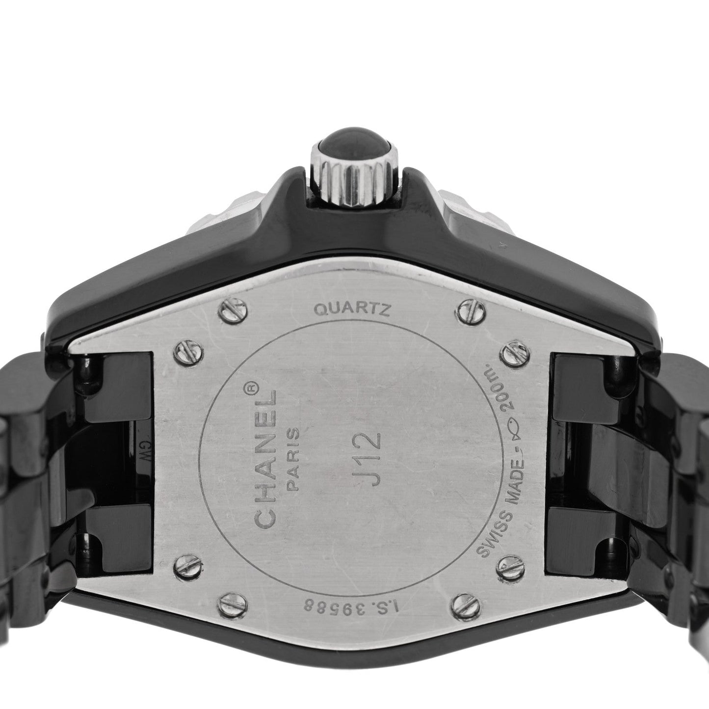 Stainless Steel Ceramic Ruby 33mm J12 Quartz Watch Black