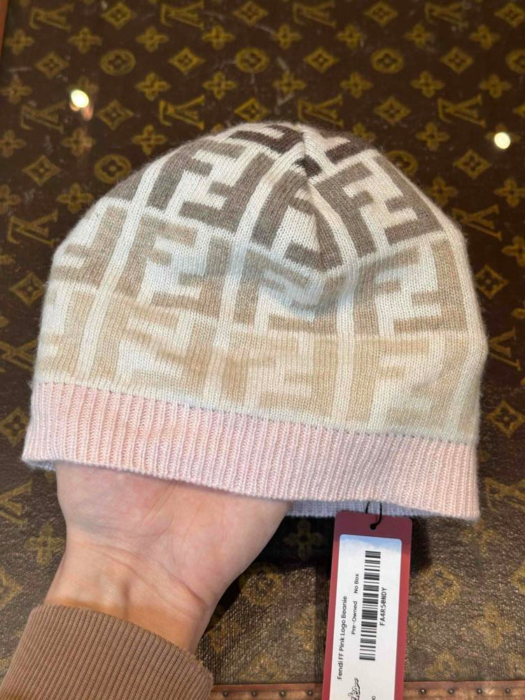 Fendi Gradient FF Logo Pink/Brown Beanie Rovelle Bags