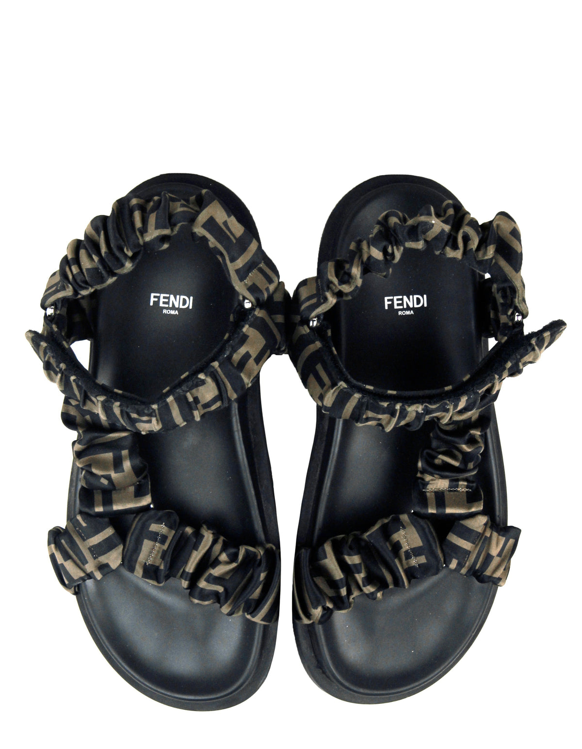 Fendi Satin Ruched Fendi Feel Sandals sz 39.5 Rovelle Bags