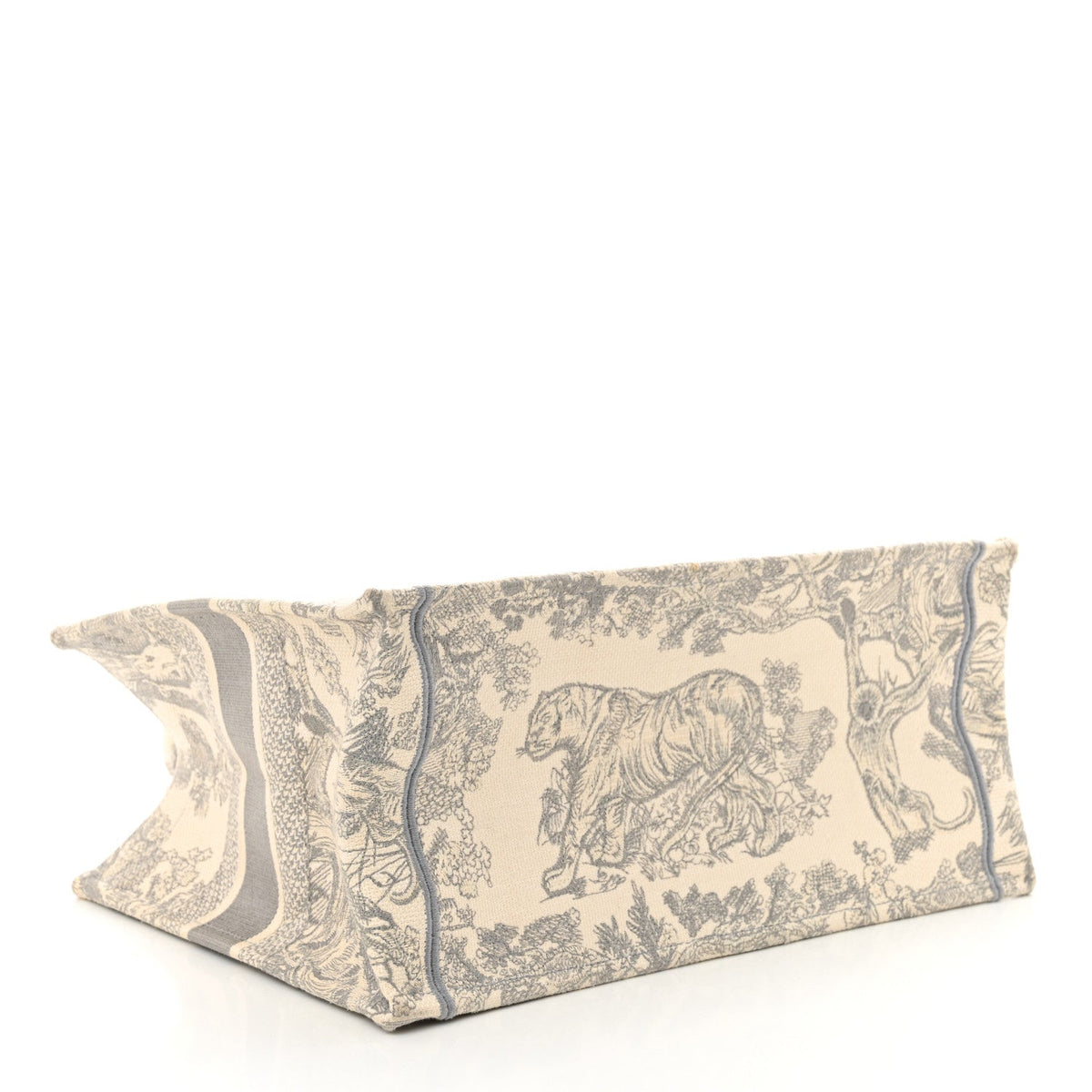 Christian Dior Canvas Embroidered Medium Dioriviera Toile De Jouy Book Tote Gray Rovelle Bags