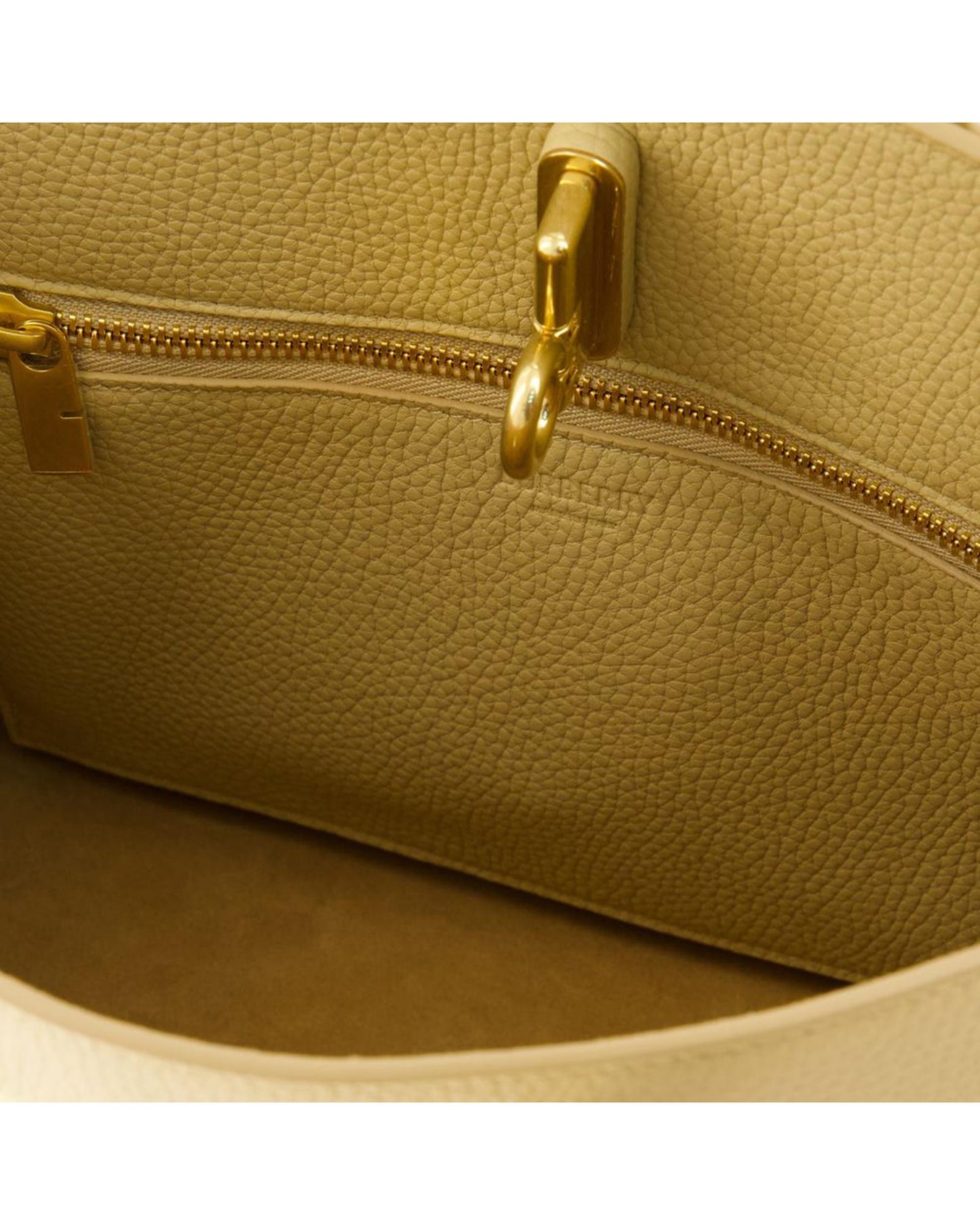 Burberry Pebbled Women Leather Beige Tote Bag