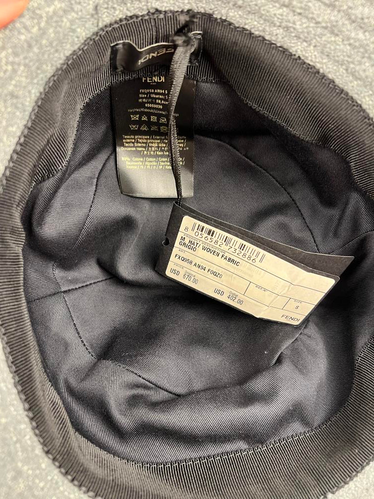 Fendi Grey FF Woven Bucket Hat Rovelle Bags
