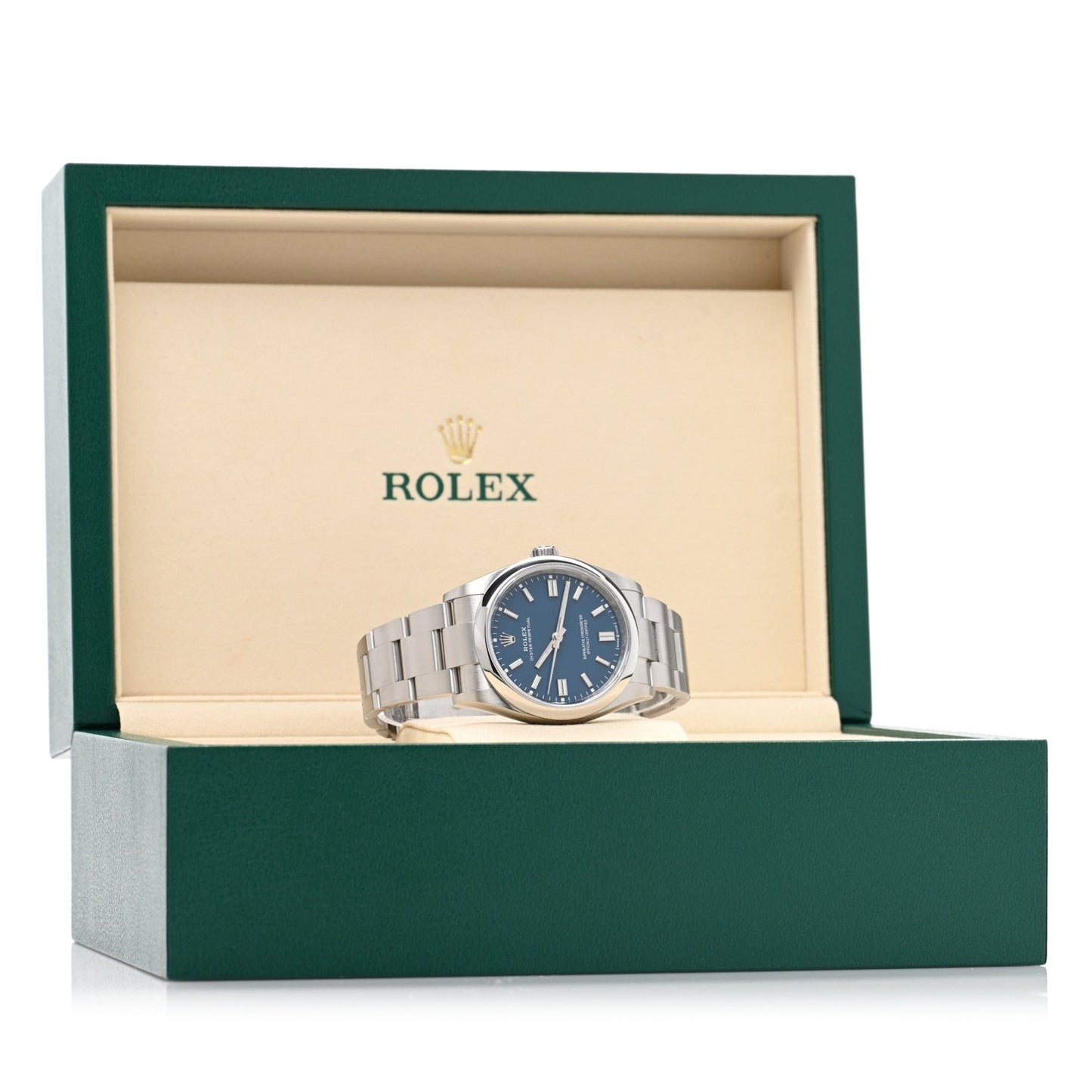 Stainless Steel 36mm Oyster Perpetual Watch Med Blue 126000