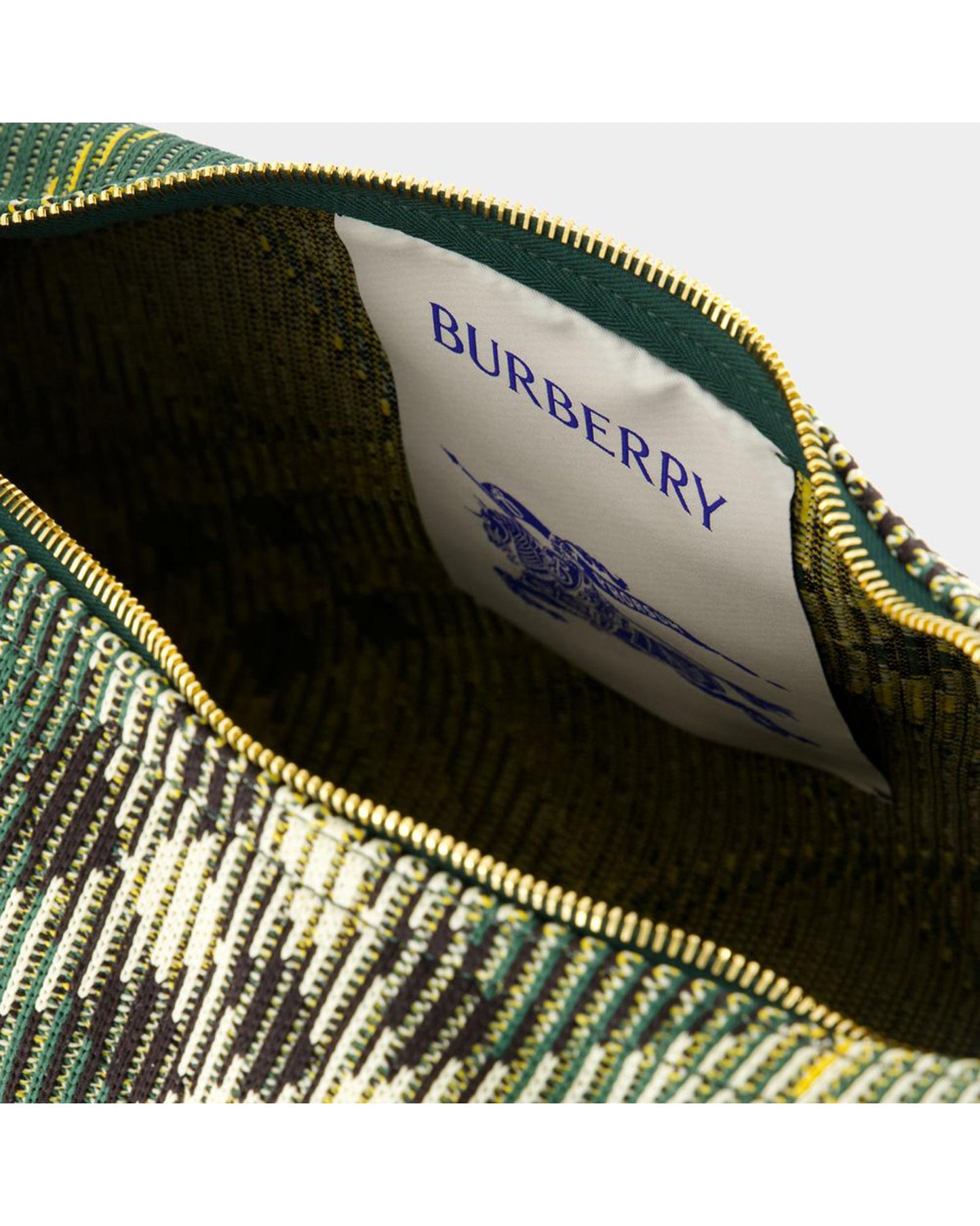 Burberry Woven Women Plaid Green Shoulder Bag