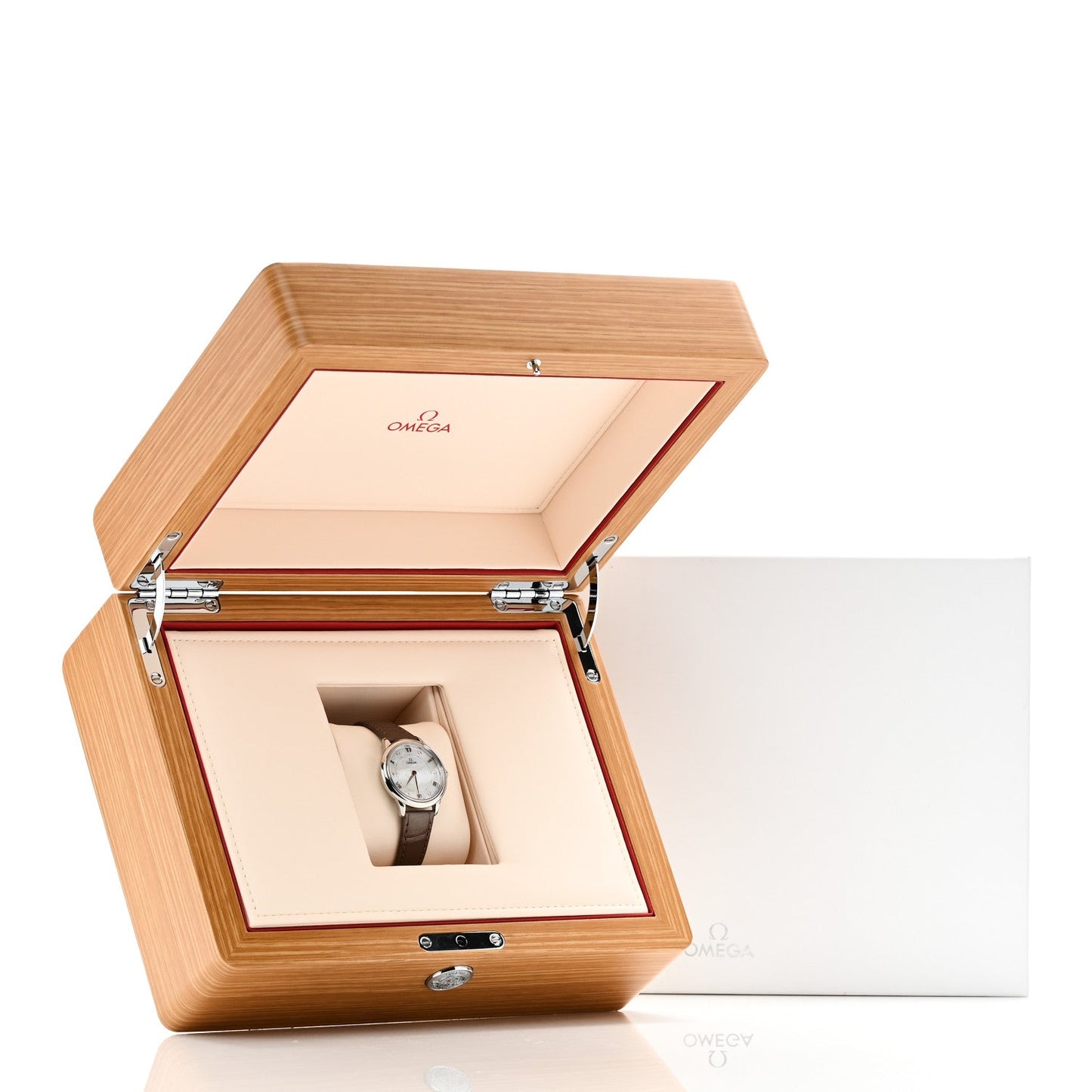 Stainless Steel Alligator Diamond Mother of Pearl 30mm De Ville Prestige Quartz Watch 434.13.30.60.55.001