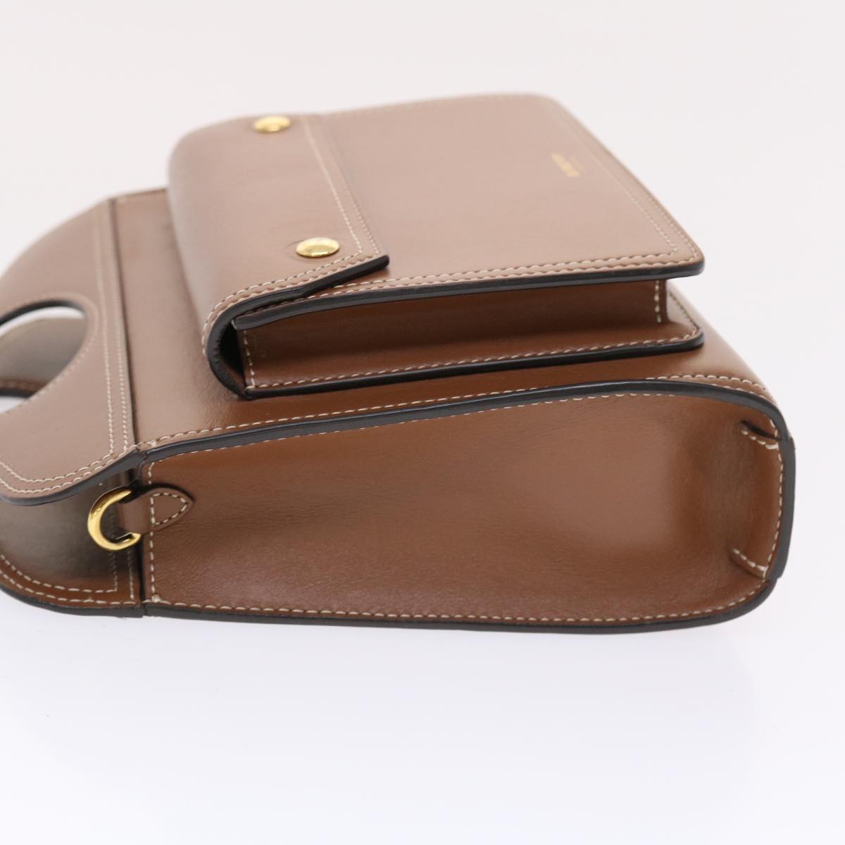 Burberry Topstitch Auth Leather Black Handbag