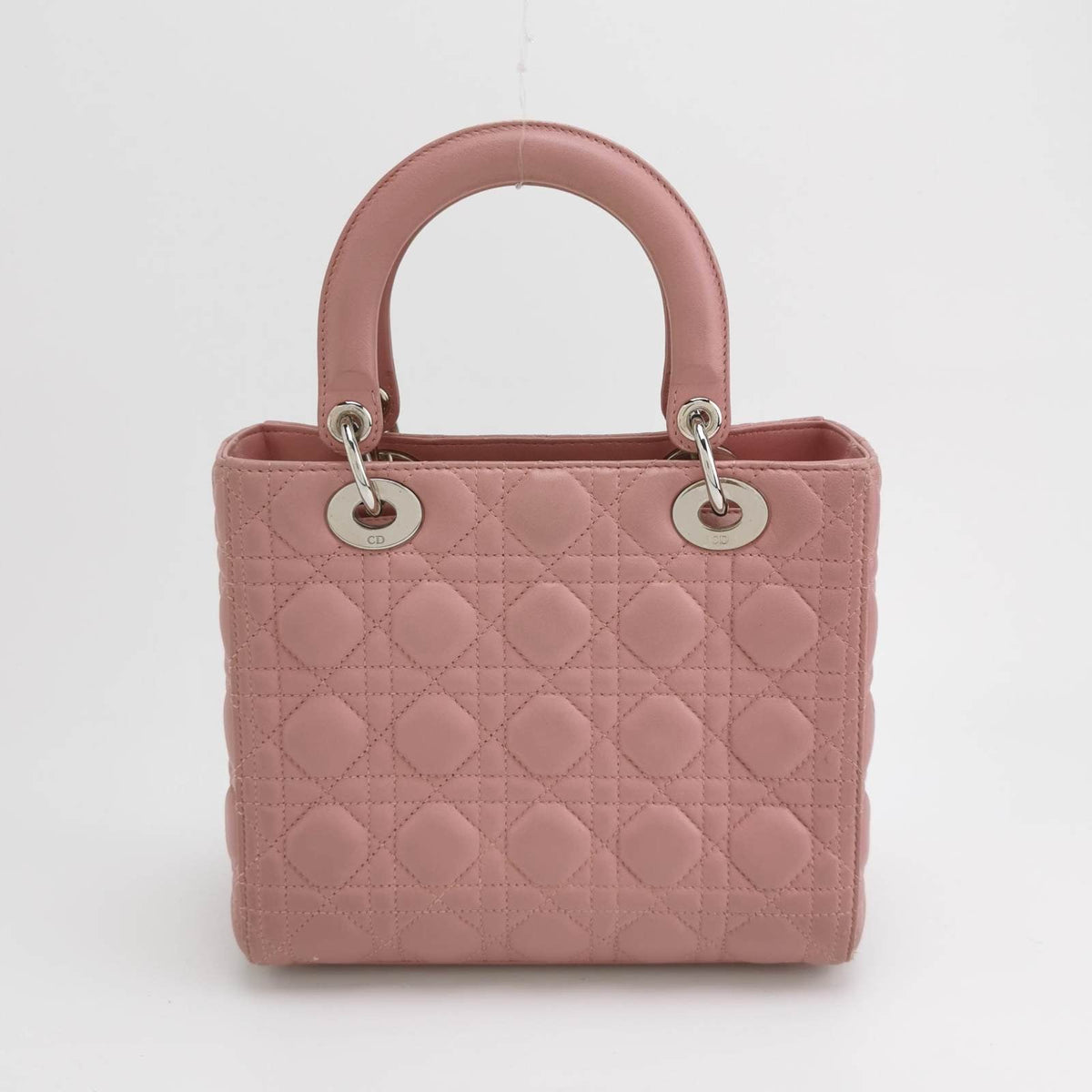 Lady Dior 2012 Medium Pink Cannage Leather Handbag Rovelle Bags