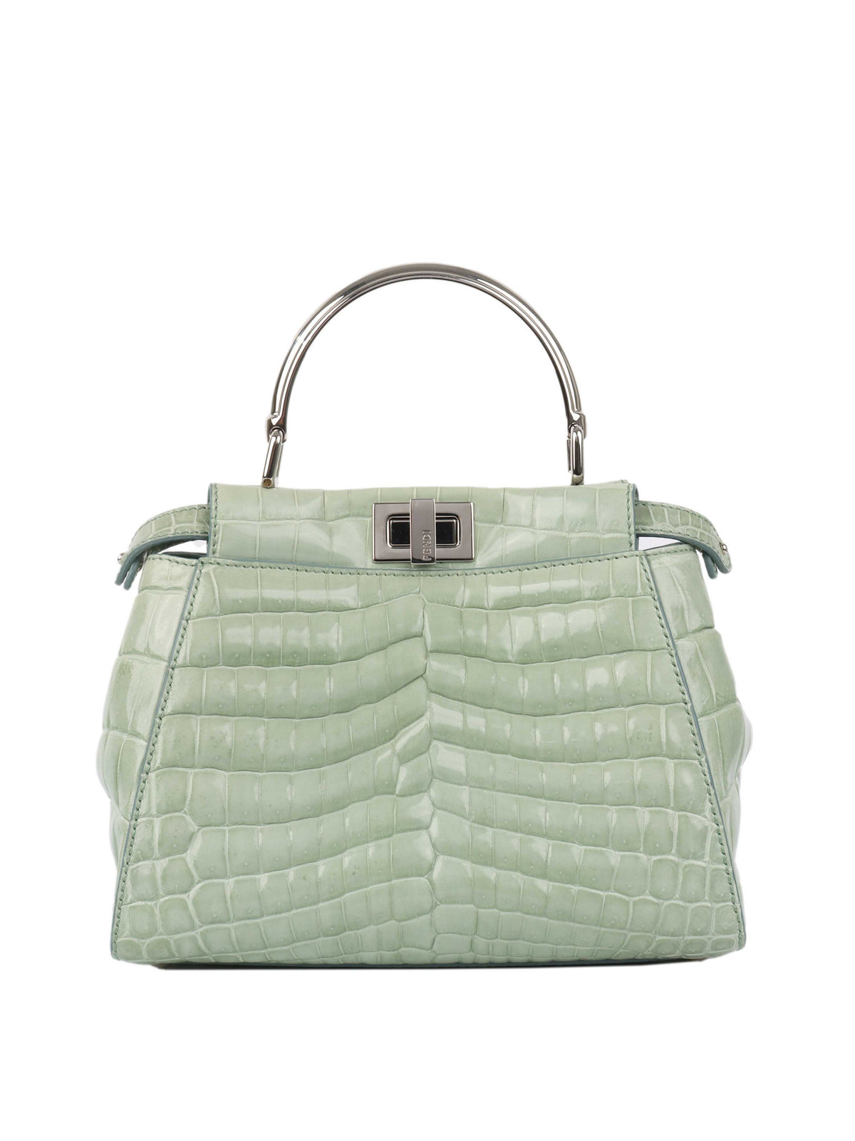Fendi Peekaboo Crocodile Mini Mint Green Rovelle Bags