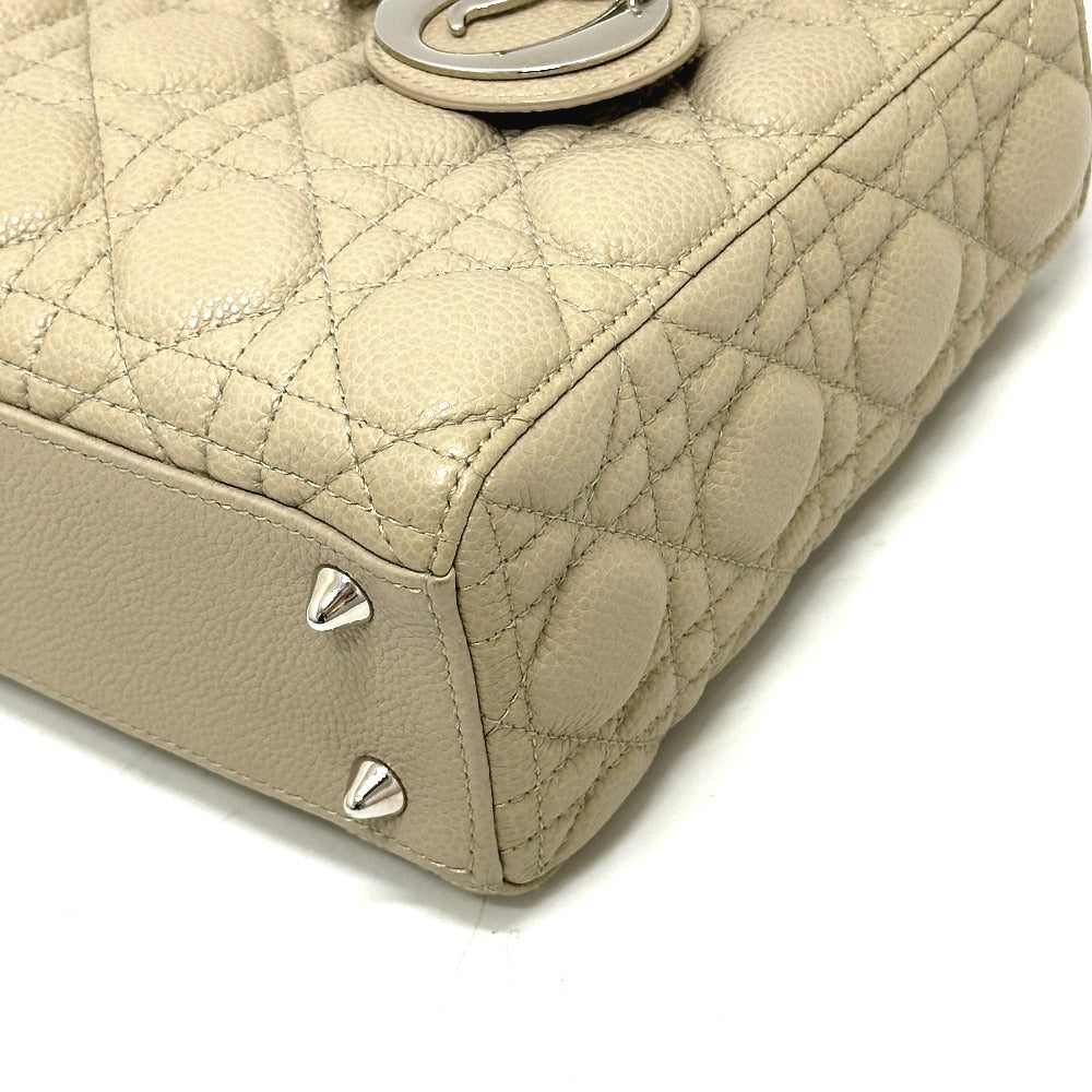 Dior Handbag leather beige Lady Dior Canage Rovelle Bags
