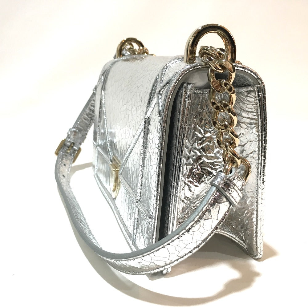 Dior Shoulder Bag leather Silver Small flap bag DIORAMA Women Rovelle Bags