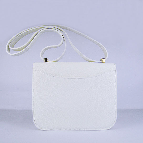 Luxury Hermes Constance Cowskin Leather Bag White Golden