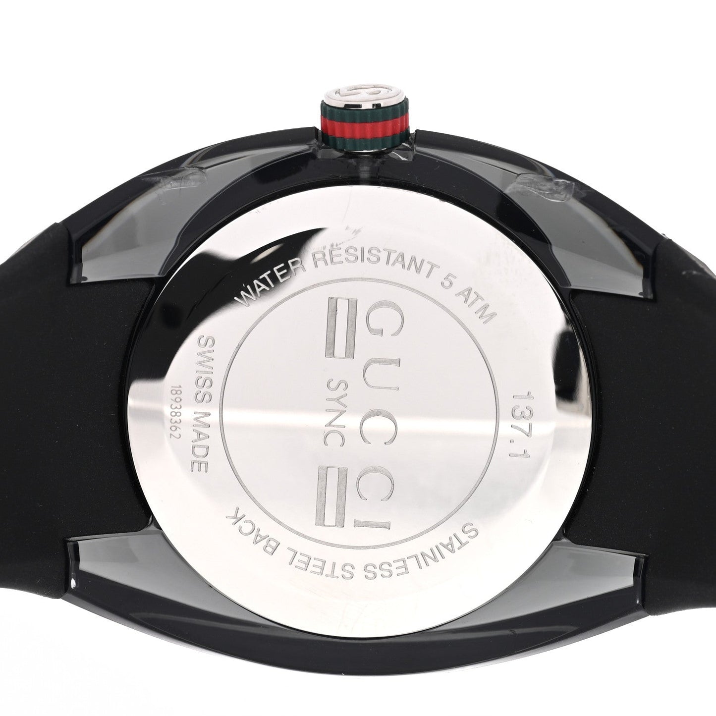 Stainless Steel Rubber 46mm Sync Web Quartz Watch Black
