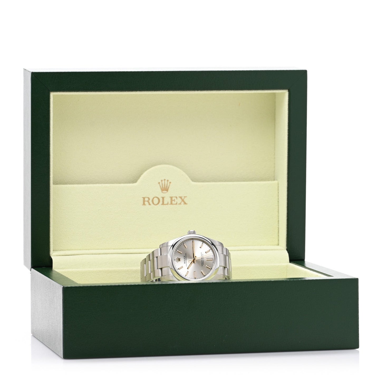 Stainless Steel 34mm Oyster Perpetual Watch Silver 124200