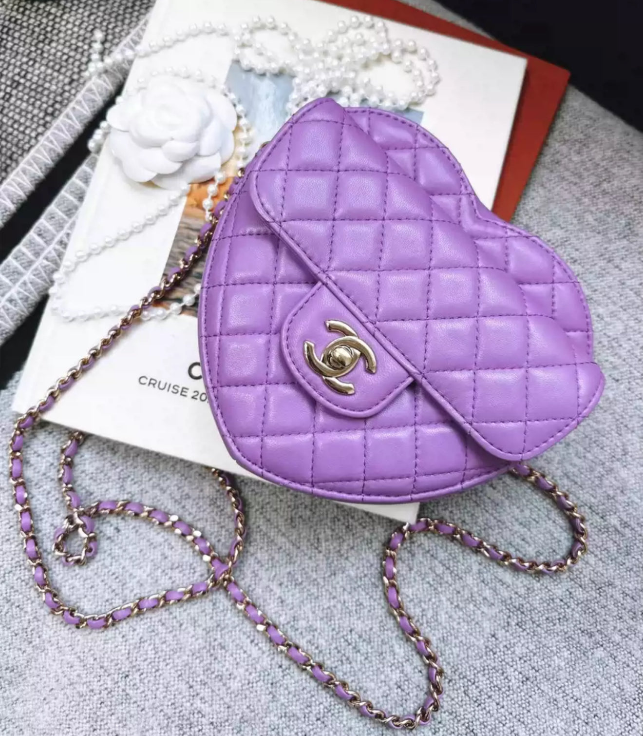 Chanel 22S Purple Heart Bag Large Rovelle Bags