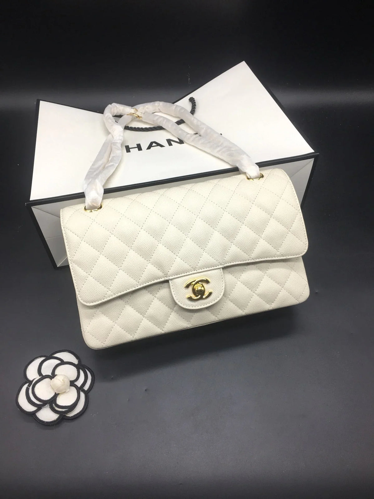 Chanel Classic Flap Caviar Bag White
