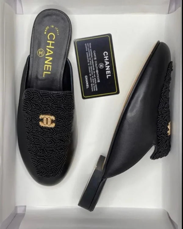 Chanel CC Mules 鈥� Leather Half Shoes