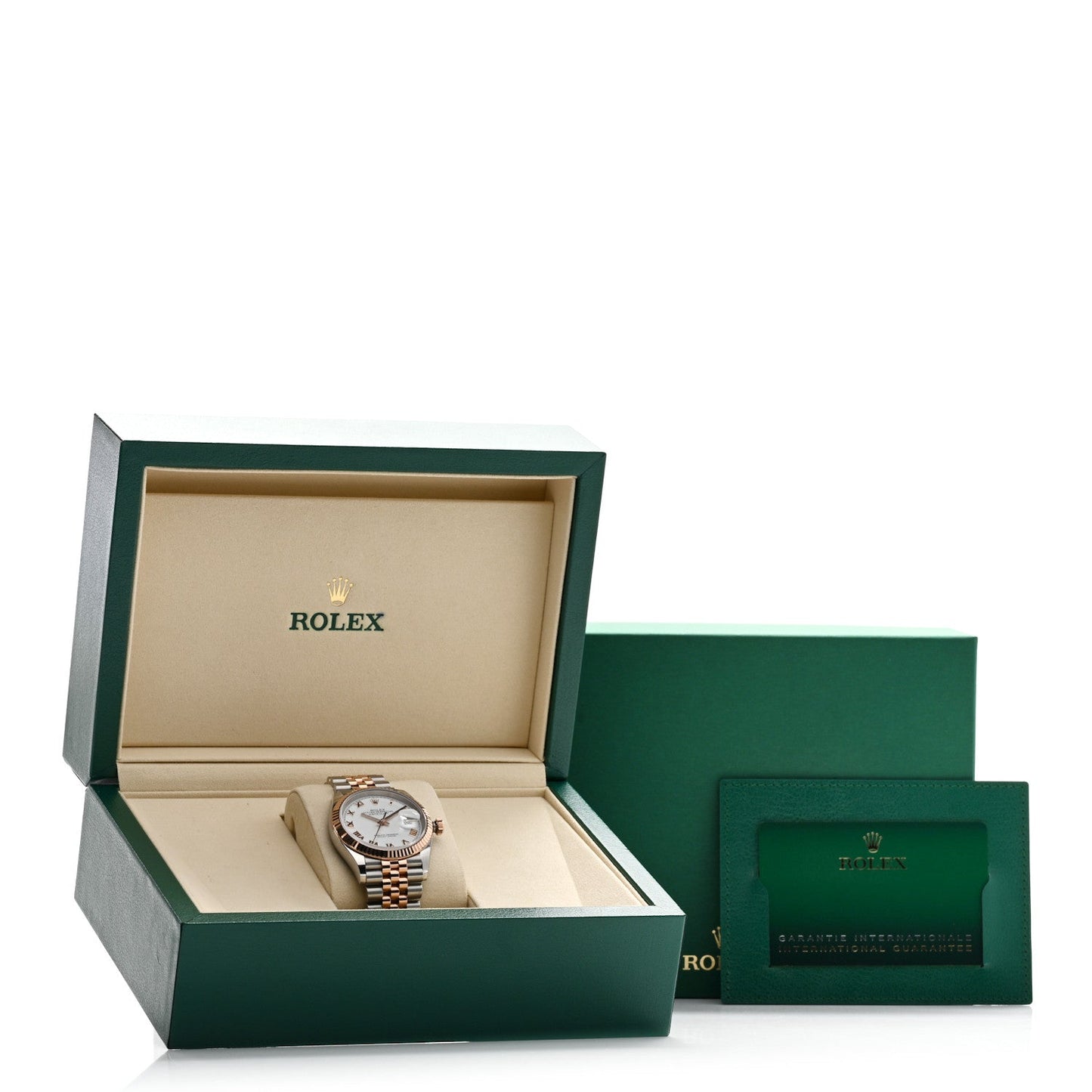Stainless Steel 18K Everose Gold 36mm Oyster Perpetual Datejust Watch White Roman 126231