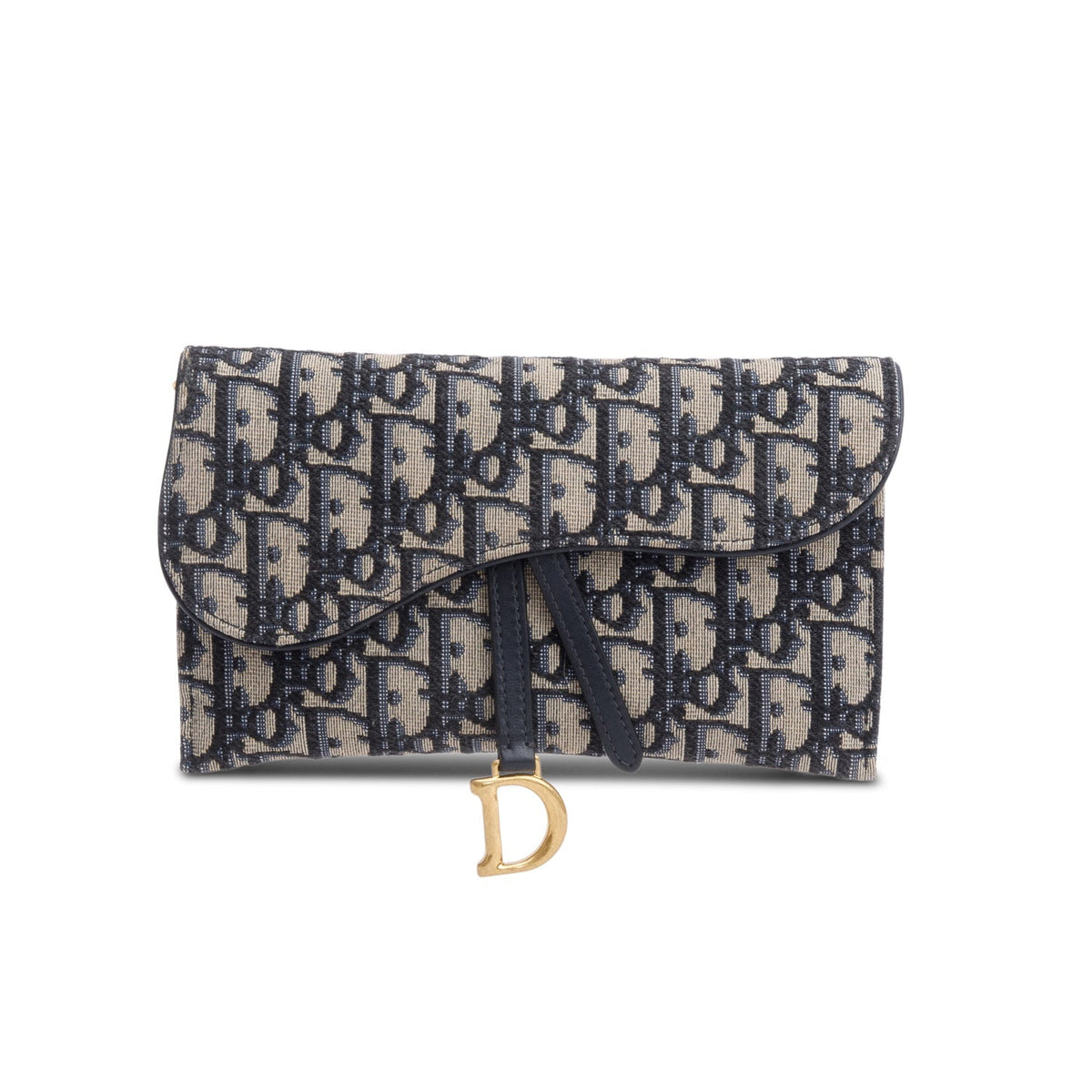 Christian Dior Oblique Jacquard Saddle Pouch with Chain Rovelle Bags
