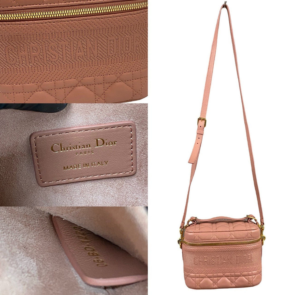Dior Shoulder Bag leather pink Canage Dior Travel Small Vanity Women Rovelle Bags