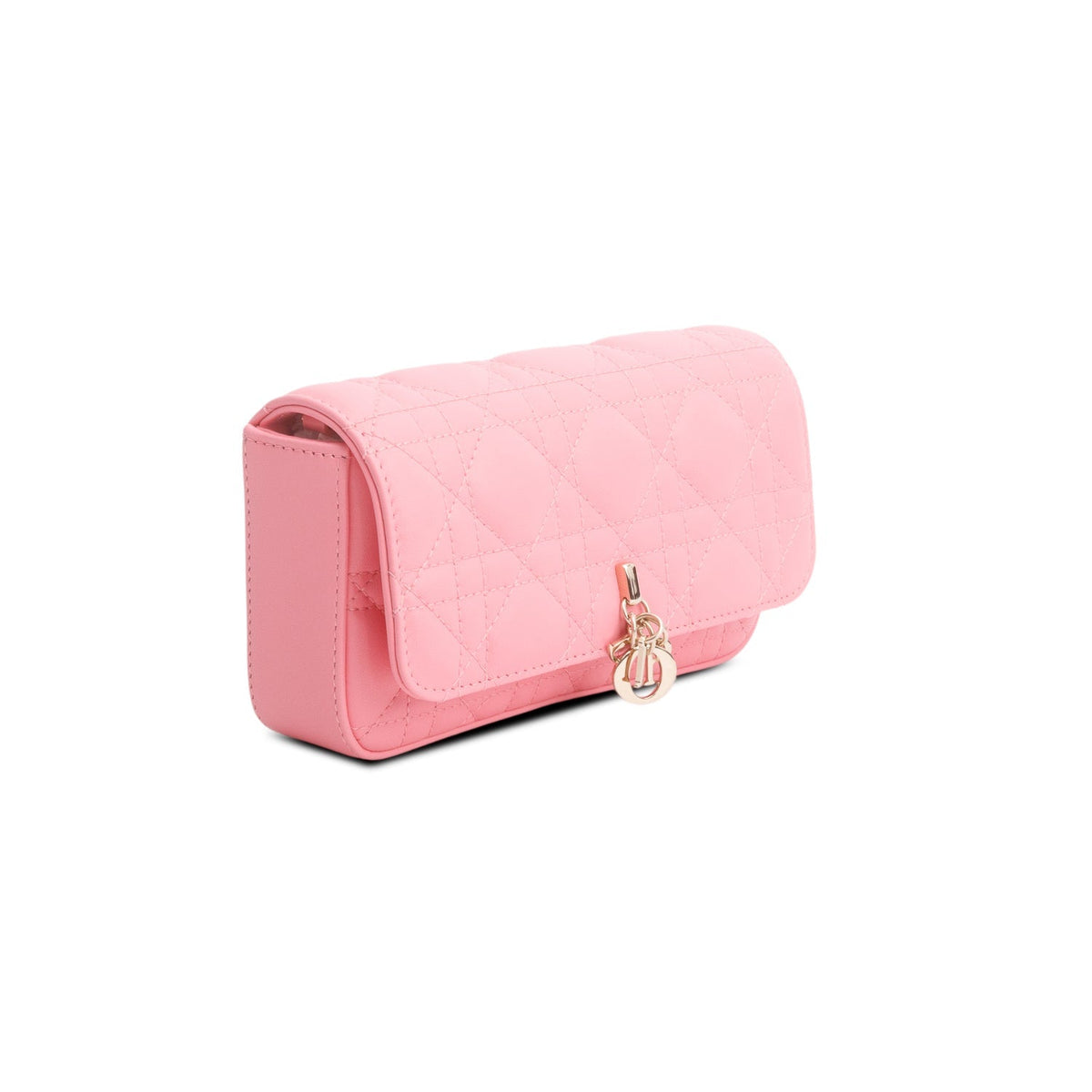 Christian Dior 2024 Pink Lambskin Cannage Dior Talk Phone Pouch Rovelle Bags
