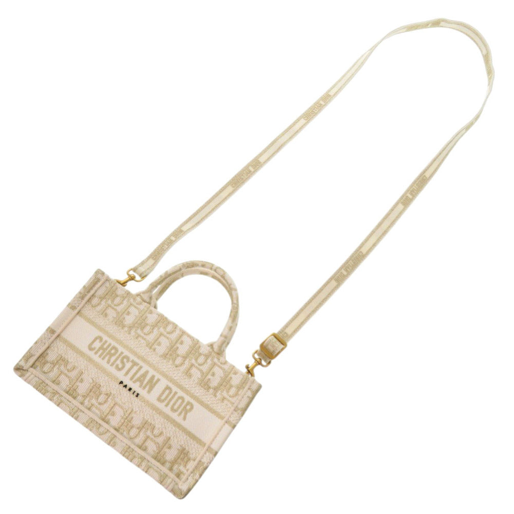 Christian Dior Handbag canvas white oblique book tote mini Rovelle Bags