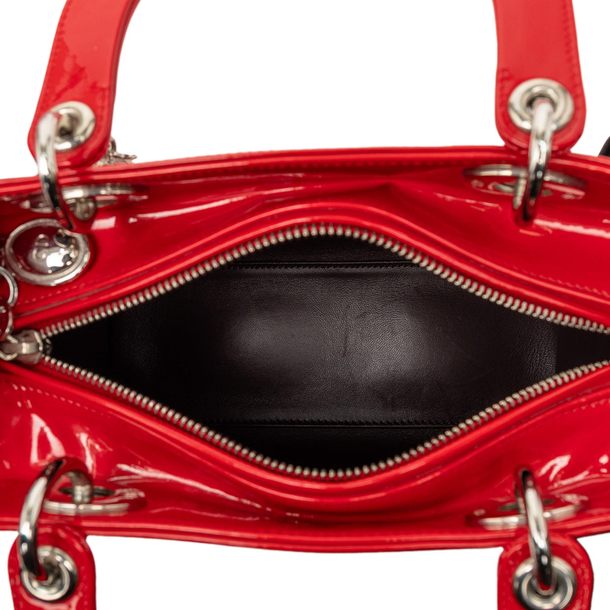 Dior Lady Dior Leather Handbag Red Rovelle Bags
