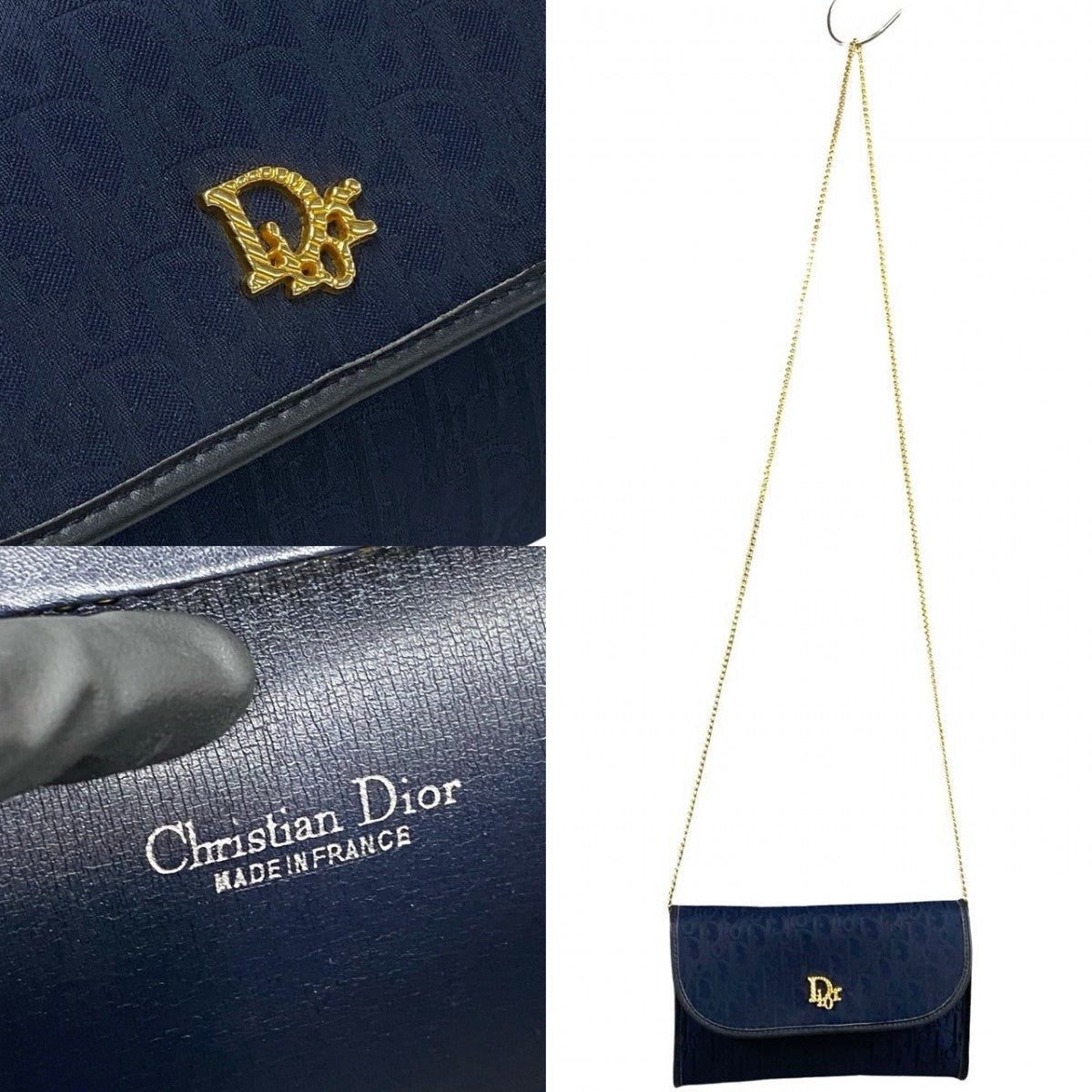 Dior Shoulder Bag leather Navy Rovelle Bags