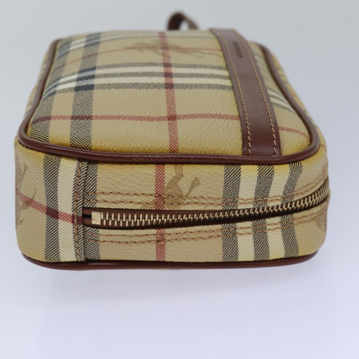 Burberry Nova Auth Leather Beige Clutch Bag