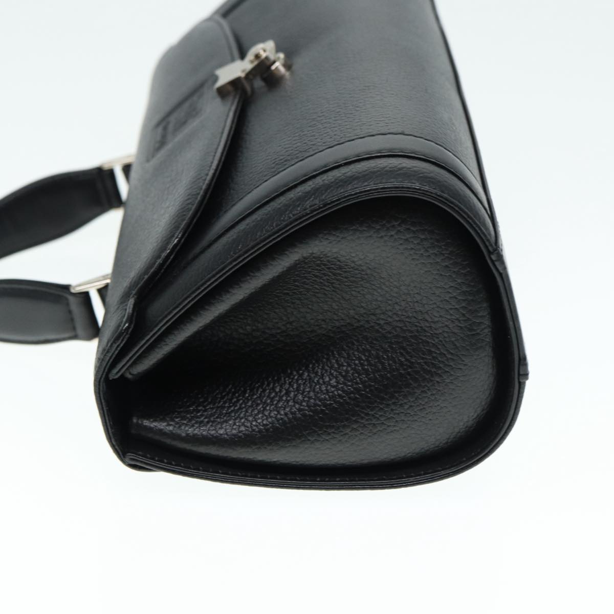 Burberry BurberrySs Auth Leather Black Handbag Style 7