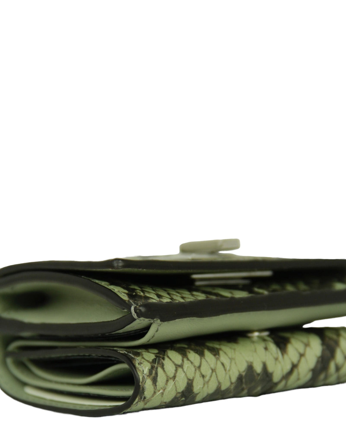 Fendi Green Tea Python Micro Trifold Wallet Rovelle Bags