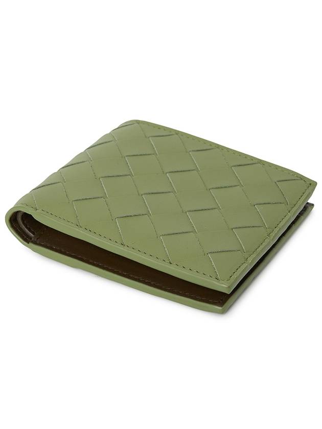 Luxury Bottega Veneta Intrecciato Bifold Half Wallet Light Khaki