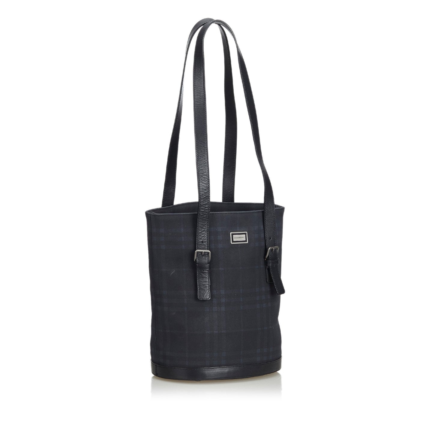 Burberry Plastic Smoke Leather Black Tote Bag