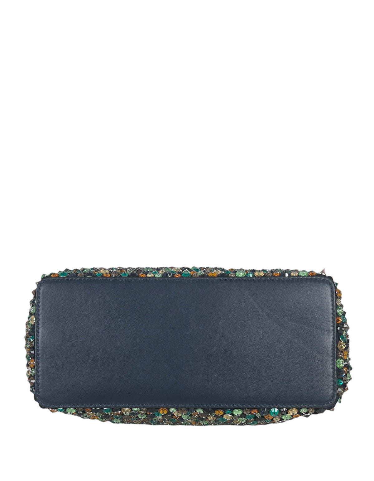 Fendi Navy Leather Mini Peekaboo Crossbody w/ Multicolor Jewels Rovelle Bags