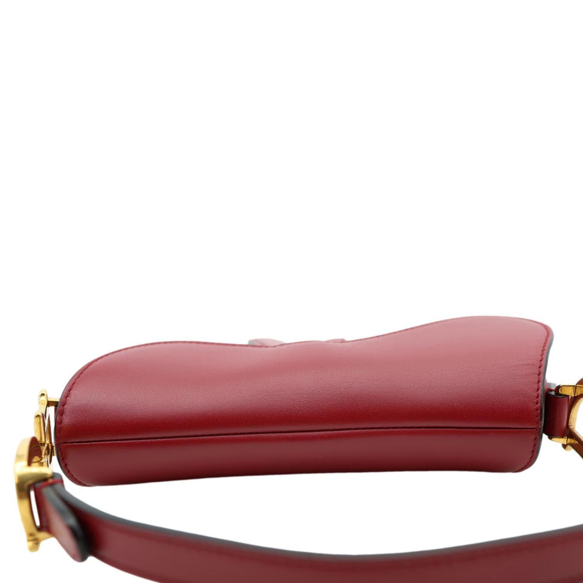 CHRISTIAN DIOR Saddle Smooth Leather Shoulder Bag Maroon Rovelle Bags