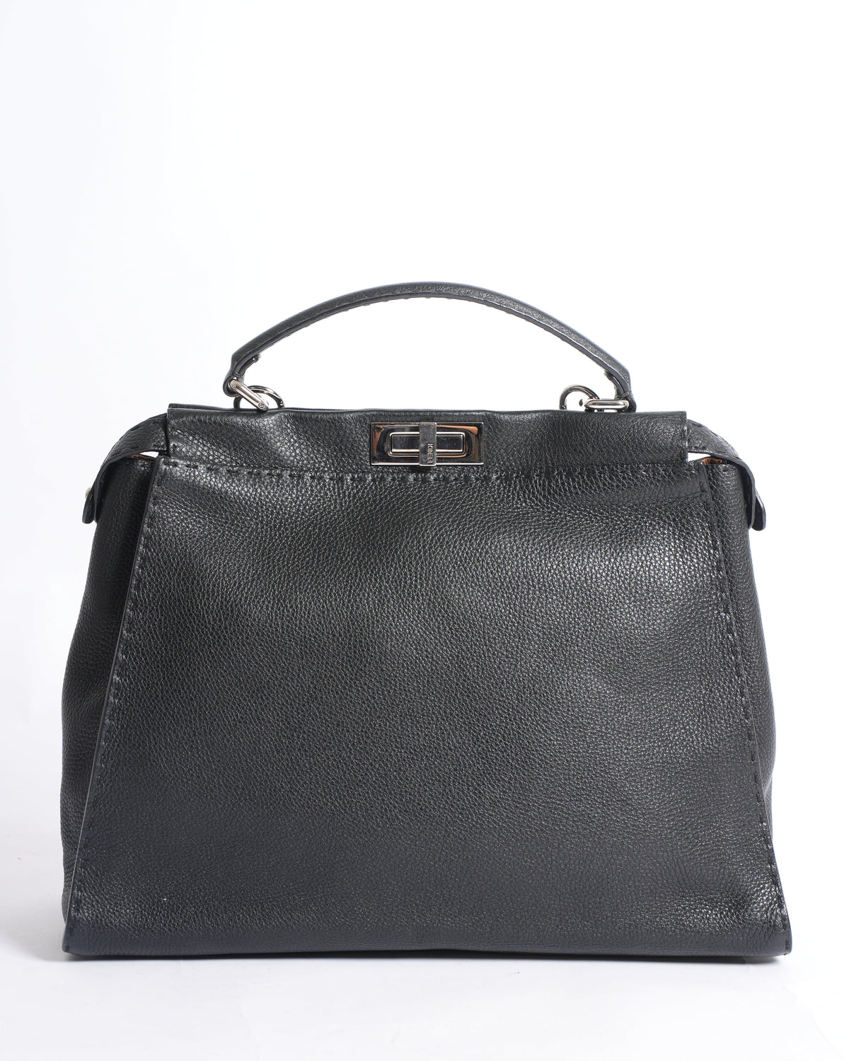 Fendi Peekaboo Leather Handbag In Black Rovelle Bags