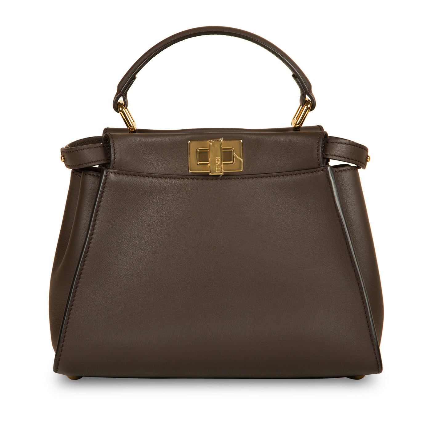 Fendi Peekaboo Leather Brown Handbag Brown Rovelle Bags