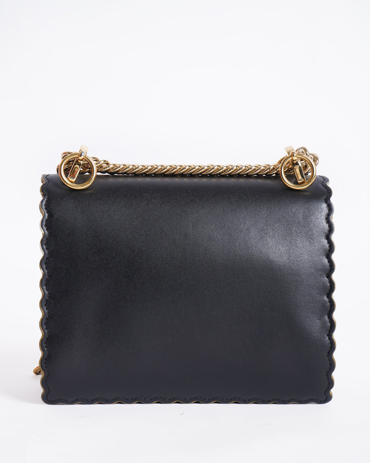 Fendi Black Kan Scalloped Shoulder Bag Rovelle Bags