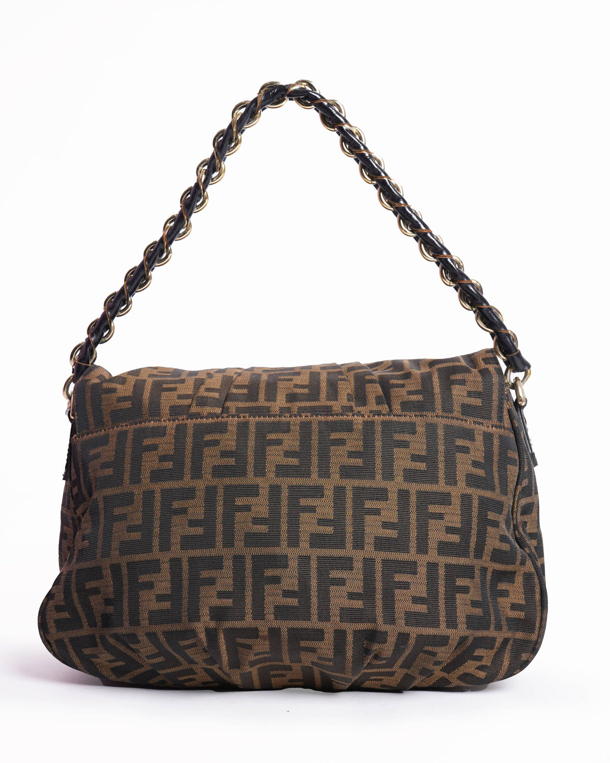 Fendi mia flap medium zucca canvas shoulder bag Rovelle Bags